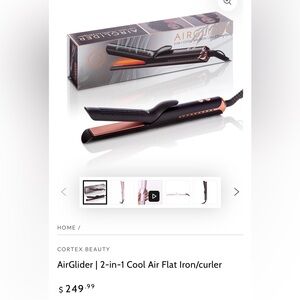 Air Glide 2-in-1 Cool Air Iron Curl & Straighten